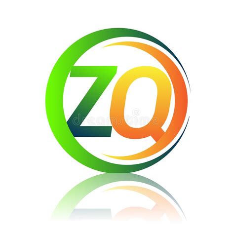 Initial Letter Logo Zq Company Name Green And Orange Color On Circle