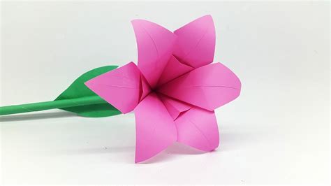 How To Make Lily Paper Flower Origami Flowers For Beginners Youtube