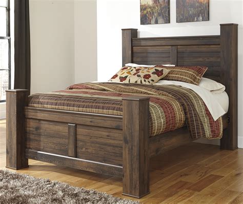 Ashley Signature Design Quinden Rustic Queen Poster Bed Dunk And Bright