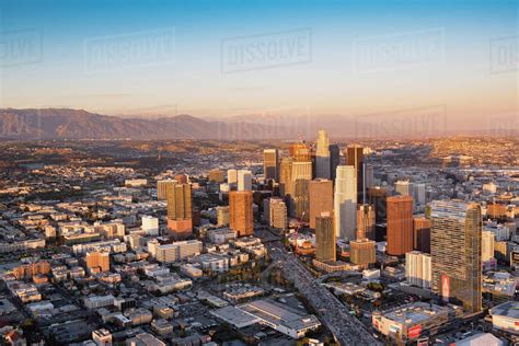 Aerial View Of Los Angeles Cityscape California United