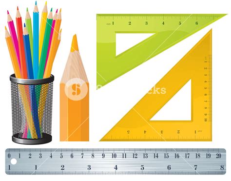 Pencils And Rulers Vector Royalty Free Stock Image Storyblocks