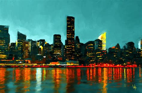 New York City New York Skyline Painting Nyc Painting Painting By Vya Artist