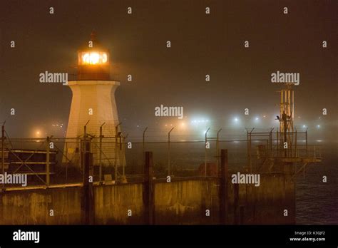 A Foggy Night In Saint John New Brunswick Canada The Lighthouse