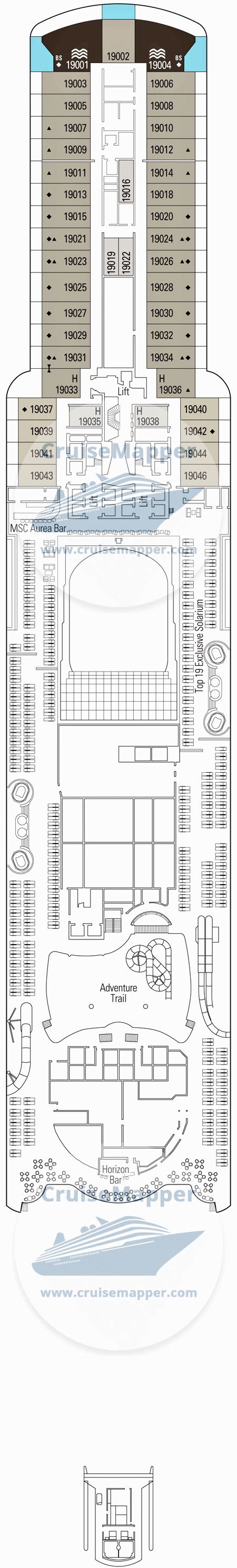 MSC Seascape deck 19 plan | CruiseMapper