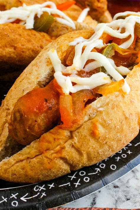 Grilled sausage and peppers sandwich. Slow Cooker Sausage, Pepper, and Onion Sandwiches | The ...