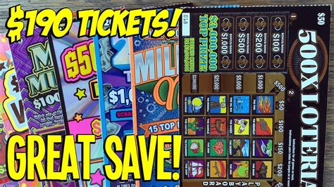 Great Save 50 500x 💵 190 Texas Lottery Scratch Offs Youtube