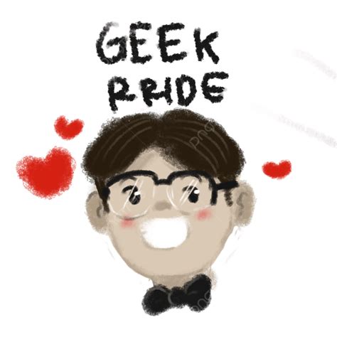Smiling Guy With Glasses Handdrawn Illustration Style Geek Pride Day