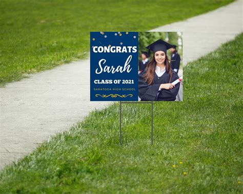 Graduation Yard Sign With H Stake Personalized Outdoor High Etsy