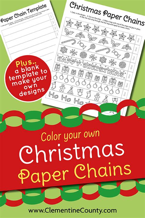 Free Printable Christmas Chains To Color Clementine County Christmas Paper Chains Christmas