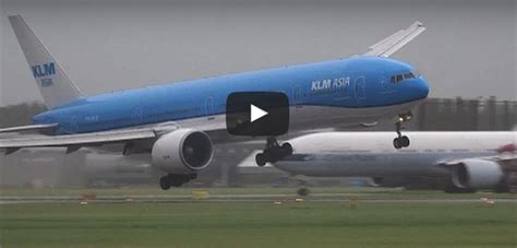 Incredible Landing By Crew Of Boeing 777 Landing At Schiphol Airport