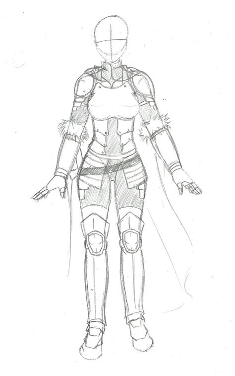 Sketch Female Heavy Armor Concept Art By Hyuugahime On Deviantart