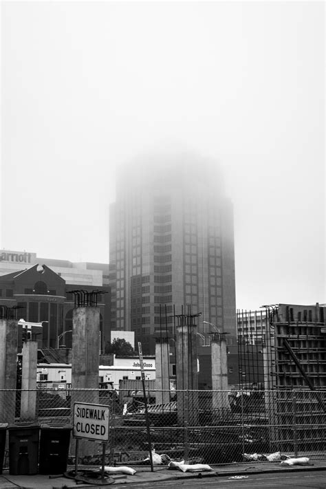 Foggy Building 1bandw Foggy New York Skyline Building