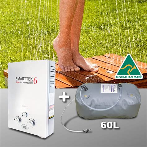 Portable Shower Camping Gas Hot Water Heater And 60l Water Bladder Tank Temporary Water