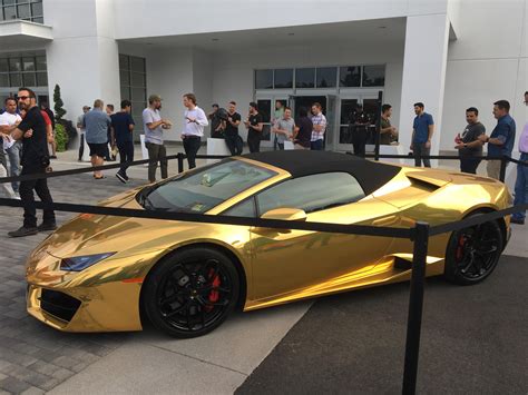 Lamborghini Huracan Gold Wrap With The Soft Top Rspotted