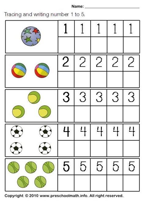 Worksheets Practicing Writing Numbers 0-5