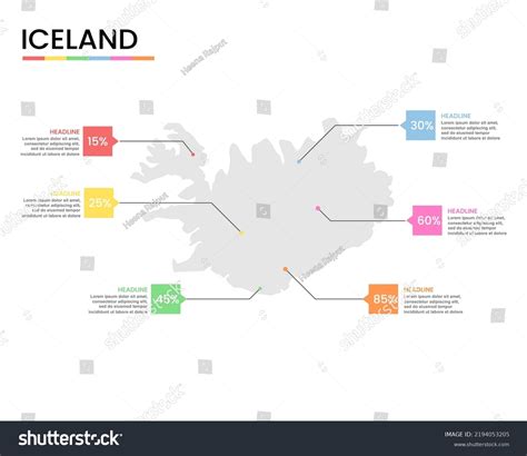 Iceland Map Infographics Template Editable Text Stock Vector Royalty