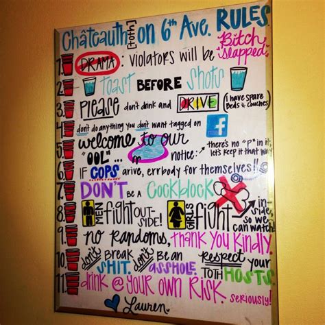 Collegerules Houserules Throwback College House Party Rules