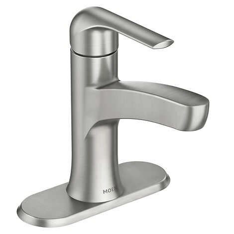 Brushed nickel finish brings the warm look of stainless to your bath. Moen Tilson Single Handle Bathroom Faucet in Brushed ...
