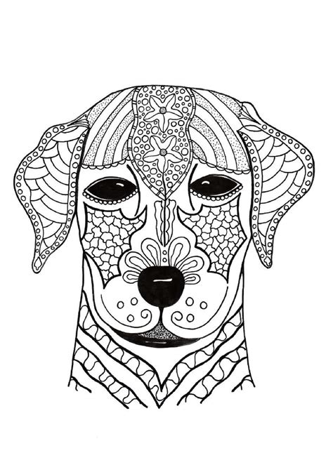 Mandala Dog Face Coloring Page Download Print Now