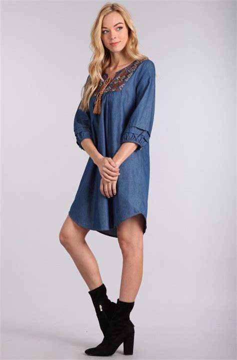 Embroidery Denim Dress Dresses Denim Dress Dresses For Sale