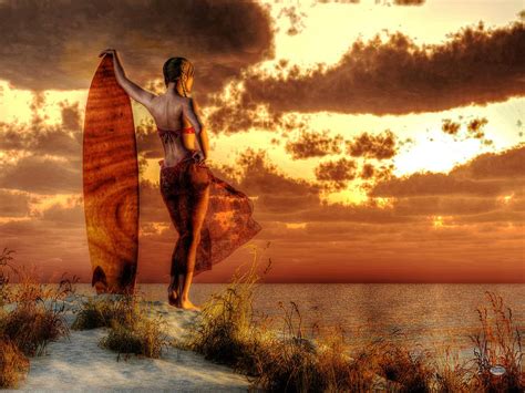 Surfer Girl Digital Art By Daniel Eskridge
