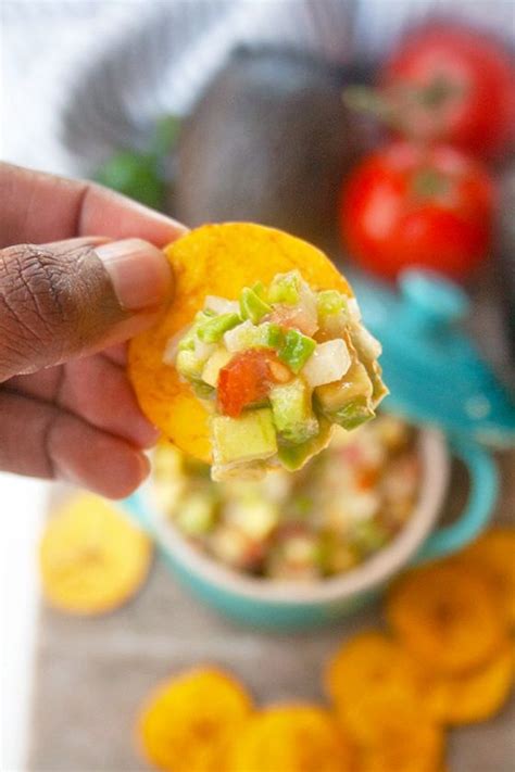 Chunky Avocado Salsa With Plantain Chips Bright Roots Kitchen