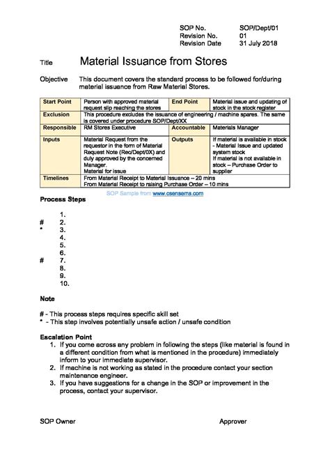 Standard operating procedure (sop) template to easily create and track sops, improving the performance of standard operating procedures. What is a Standard Operating Procedure (SOP)? How to ...