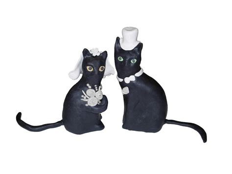 Black Cats Wedding Cake Tpper Made To Oder 12500 Via Etsy