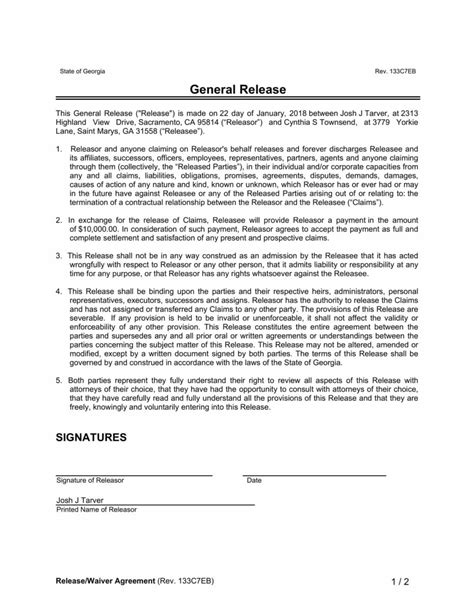 Liability Agreement Template