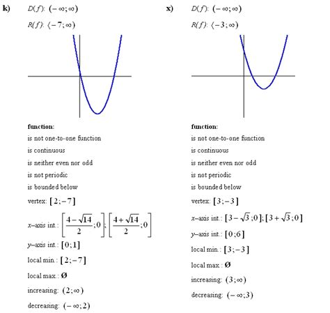 Answers To Math Exercises And Math Problems Quadratic Function