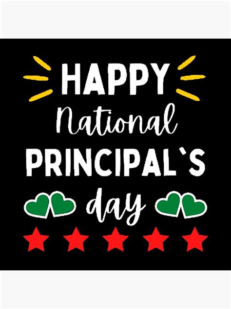 Happy National Principals Day The Best Teacher Green Hearts Design