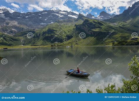 Lake Truebsee Over Engelberg On The Swiss Alps Editorial Stock Image