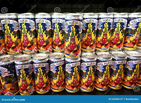 lviv ukraine december 19 2022 a cans of a localy brewed beer which with labels depicting a