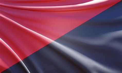 Ilustración 3d abstracta de la bandera del anarquismo en tela ondulada