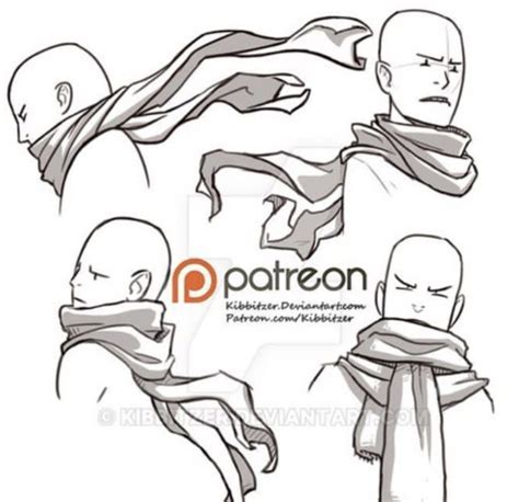 Scarf Sketch Guide Drawing Reference Scarf Drawing Drawing Tips