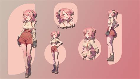 Artstation Character Reference Sheet Dynamic Poses Anime Girl