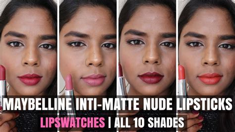 Maybelline Inti Matte Nude Lipstick Swatches Review All Shades