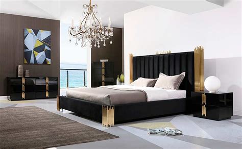 black  gold bed vg  modern bedroom furniture