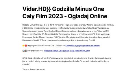 Vider Hd Godzilla Minus One Caly Film Ogladaj Online My Xxx Hot Girl