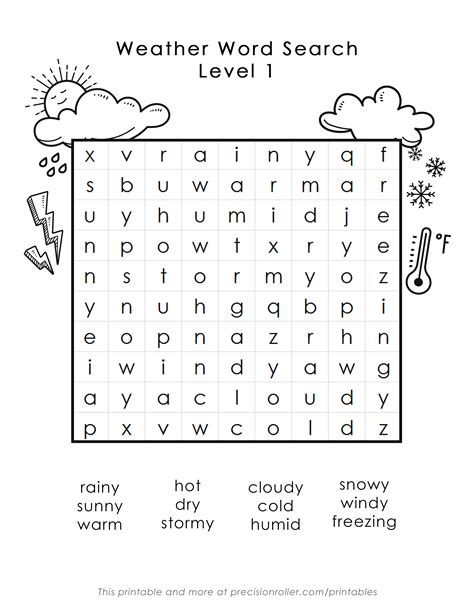 Weather Word Search Printable Printable Word Searches