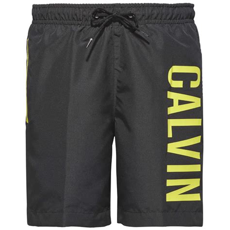 Calvin Klein Boys Intense Power Swim Shorts Black And Yellow