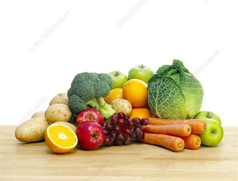 Selection Of Fresh Fruit And Vegetables Stock Image F0027199