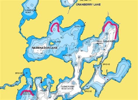 Lake Namakagon Depth Map