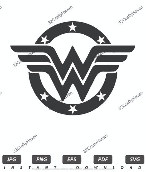Wonder Woman 84 Logo Instant Download Print Cut Template High Quality Png Svg Dxf