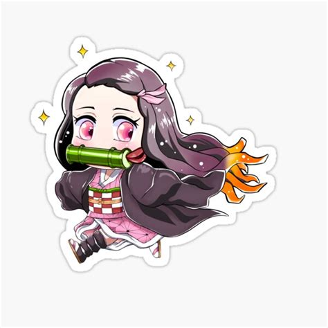 Chibi Kawaii Nezuko Kamado Sticker Anime Stickers Ani