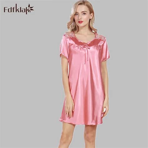 Buy Sexy Nightie Large Size Nightgowns Sleep Dress Women Summer New Silk Satin