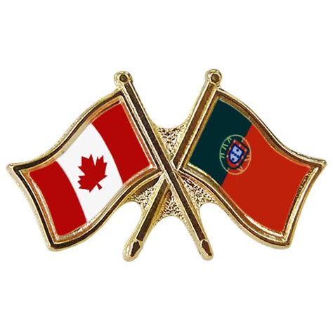 Canada Portugal Crossed Pin Crossed Flag Pin Friendship Pin