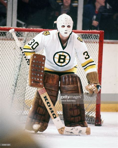 Boston Ma 1970s Yves Belanger 30 Of The Boston Bruins Tends Goal