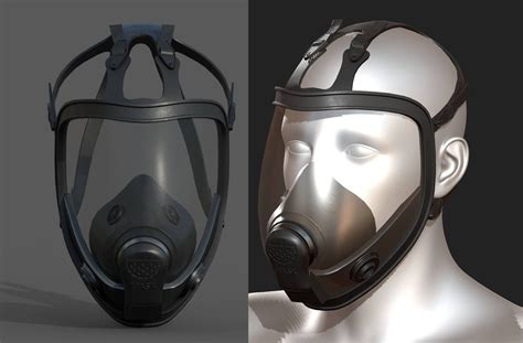 3d Model Gas Mask Black Protection Futuristic Technology