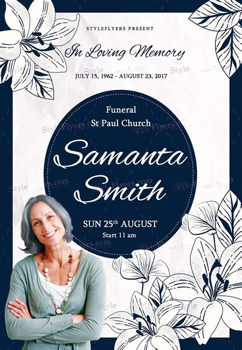 Free Funeral Flyer Template Psd Printable Templates